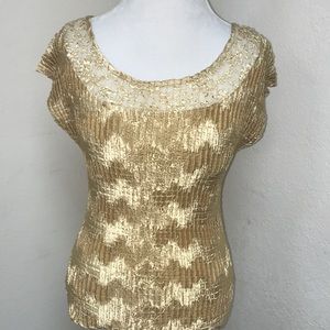 Nicola Gold Pleated Blouse